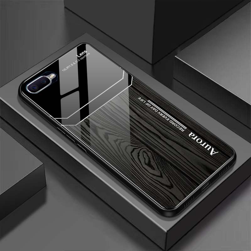 Ốp Lưng OPPO A3S, A5 Mặt Lưng Kính Cường Lực Sáng Bóng