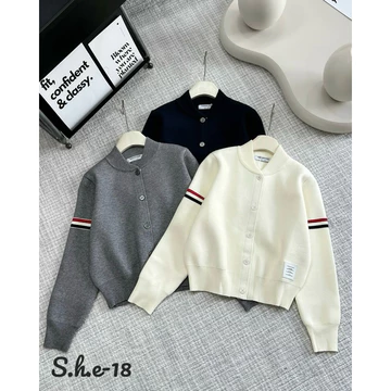 Áo Khoác Len Nữ, Áo Cardigan Len Nữ Khuy Viền Đỏ Đen Siêu Xinh, Áo Len Cadigan Thom.E Brown Cực Hot 2025 Hàng Loại 1