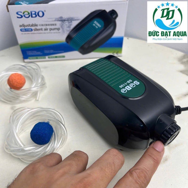Máy sủi oxy Sobo SB-1102,  Sobo SB-1106 (Tặng kèm 3m dây sủi + 2 quả sủi) cho bể cá cảnh máy khỏe êm 7