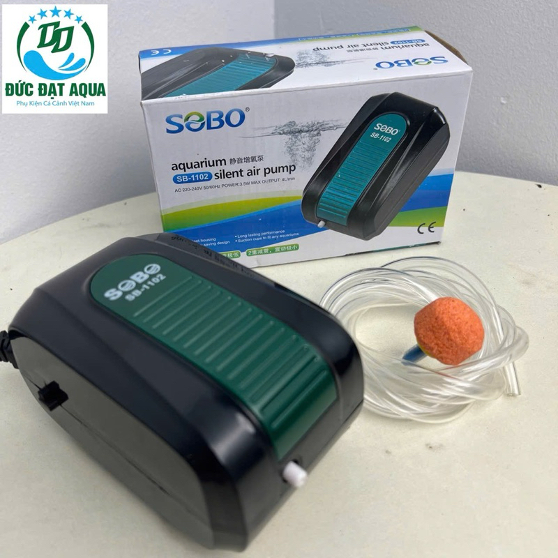 Máy sủi oxy Sobo SB-1102,  Sobo SB-1106 (Tặng kèm 3m dây sủi + 2 quả sủi) cho bể cá cảnh máy khỏe êm 5