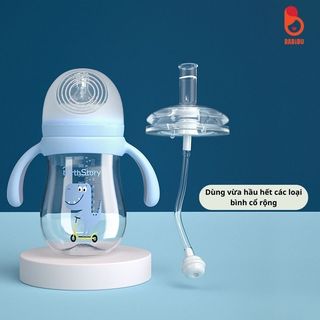 Núm ti, núm mỏ vịt, bộ chuyển đổi cho bình sữa cổ rộng, hỗ trợ chống tràn, chống sặc cho bé