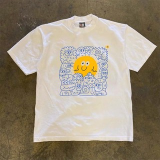 Áo Phông Hè Thời Trang Họa Tiết Mặt Vàng Lấp Ló, Chất Liệu Áo Thun Tay Ngắn Cotton Khô Mềm Mịn Thấm Hút Mồ Hôi Cực Tốt