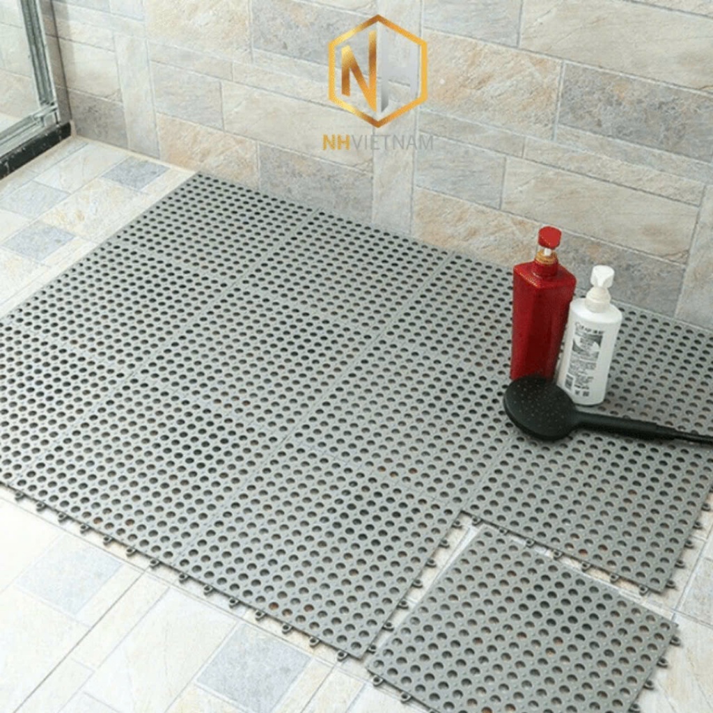 Tấm Thảm Nhựa Ghép Trải Sàn  - Chống Trơn Trượt An Toàn Cho Nhà Tắm, Nhà Vệ Sinh, Nhà Bếp