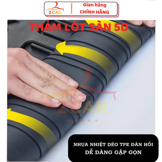 Thảm lót sàn NHỰA 5D TRÀN VIỀN xe Toyota Fortuner đời 2006 - 2025 -Thảm nhựa TPE 5D đúc nguyên khối theo xe - 3 hàng