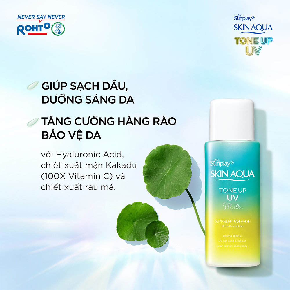 Ảnh Combo 2 Sữa chống nắng nâng tông cho da khuyết điểm Sunplay Skin Aqua Tone Up UV Milk Mint Green SPF50+ PA++++ 50g 3