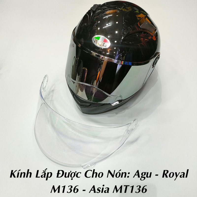 Phụ Kiện - Kính- Chốt - Túi Đựng Mũ Bảo Hiểm Full face AGU/ASIA MT136 (Phụ Kiện Thay Thế)
