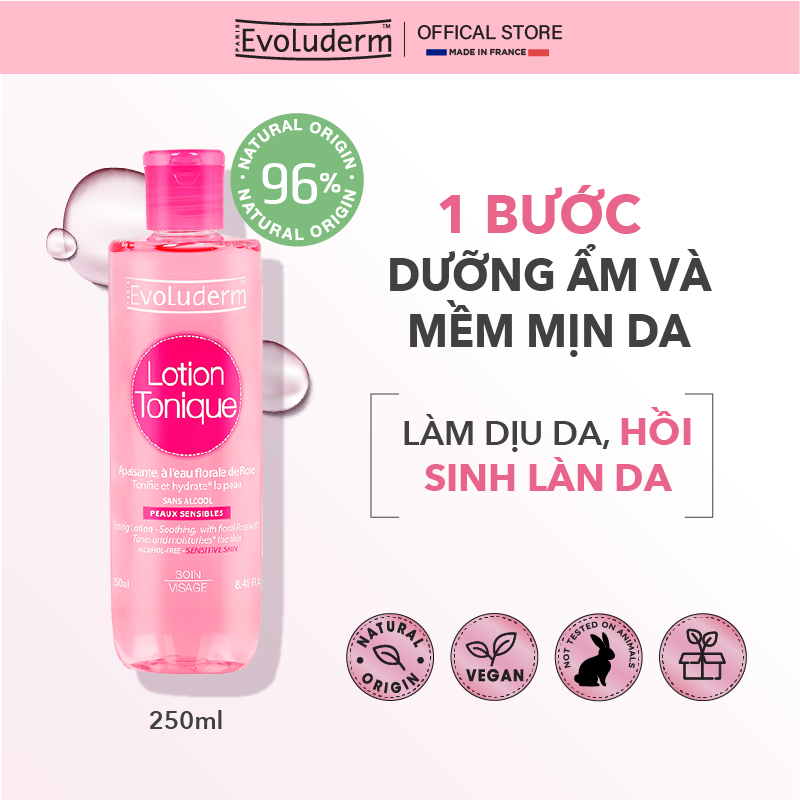Ảnh Bộ Xit khoáng Evoluderm Atomiseur Eau Pure 400ml và Nước hoa hồng Evoluderm cho da nhạy cảm 250ml 3