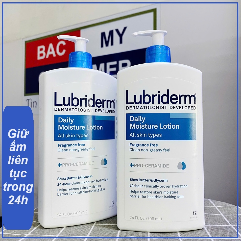 Kem dưỡng ẩm hàng ngày Lubriderm + Pro-Ceramide 709ml với bơ hạt mỡ và ...