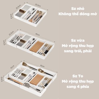 Khay đựng đũa thìa chia ngăn kéo nhà bếp có thể mở rộng, tháo rời tùy chỉnh đa năng