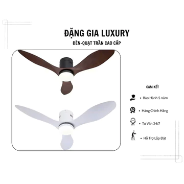 Quạt trần đèn,quạt trần 3 cánh trang trí chung cư trần thấp - phòng ngủ 6 tốc độ gió có xoay - đảo chiều hút ẩm tiện lợi