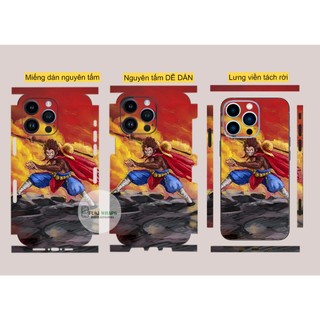 Tấm dán Skin Mặt Sau Ngộ Không FULL VIỀN Dành Cho 15 pro max 14 pro max 13 pro max 12 pro max - Fukishop