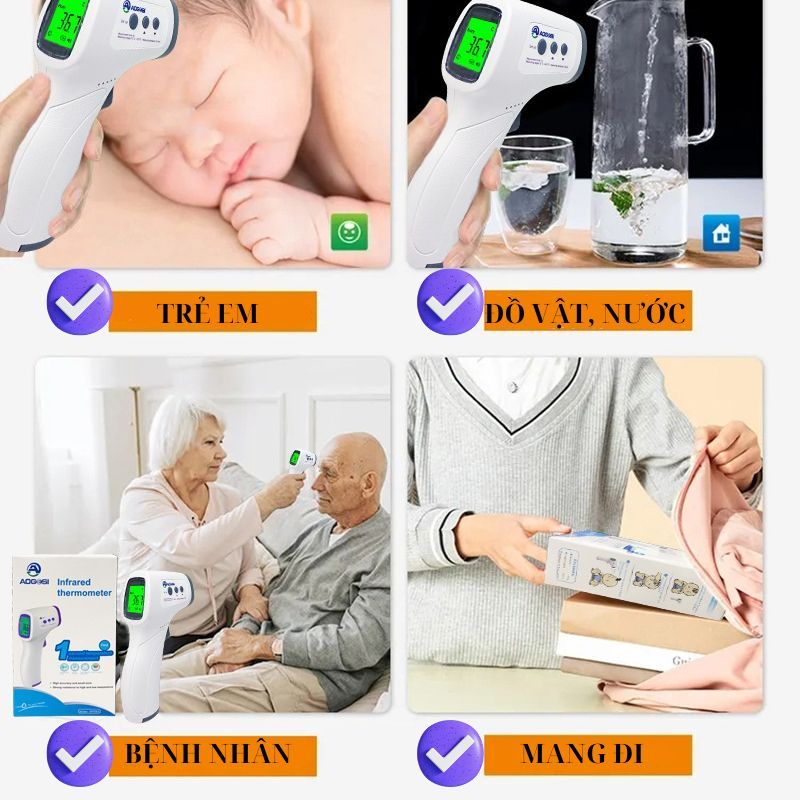 Nhiệt kế điện tử cảnh báo sốt, đo nhiệt độ người, sữa, nước tắm cho bé,... tặng pin và dán hạ sốt