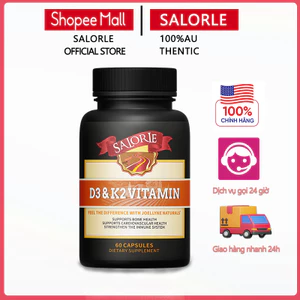 Vitamin D3 K2, chắc xương, tăng cường miễn dịch, tăng hấp thu canxi, tăng cường hấp thu, 60 viên mềm