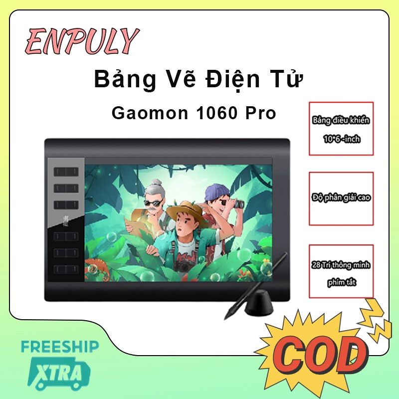 Bảng vẽ điện tử Gaomon 1060 Pro - 10*6 inch, 8192 cấp độ lực, độ nhạy ...