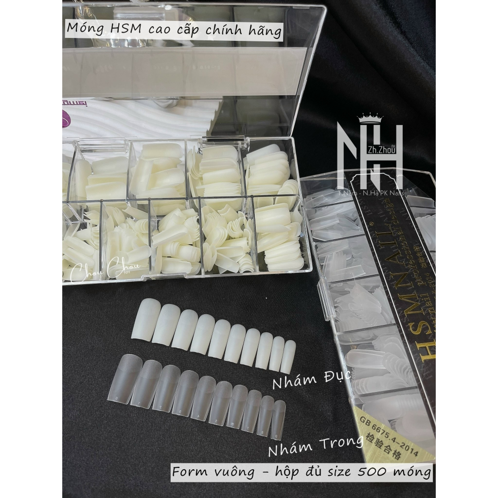 Móng Úp HSM tem vàng Vuông, Nhọn, Thang, Bầu,Hạt Gạo, Tròn Nhám HSM , móng hsm tem vàng, tổng hợp