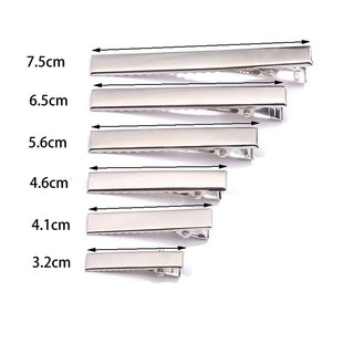 Kẹp Tóc Cá Sấu Mỏ Vịt Kim Loại To Nhỏ Trơn Màu Bạc | Phôi Kẹp Tóc Handmade Kẹp Tóc Mái Bấm Mini Làm Nơ Resin DIY nữ Y2K
