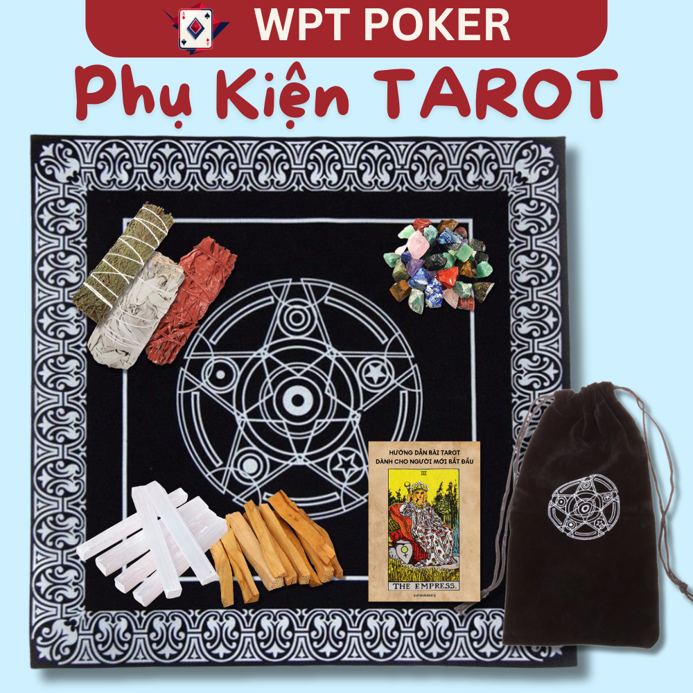 [Hỏa tốc] Phụ Kiện Tarot Các Loại Túi tarot, Thảm tarot, Đá, Hướng dẫn Tarot, Palo Santo,Thanh Đá Mặt Trăng Selenite