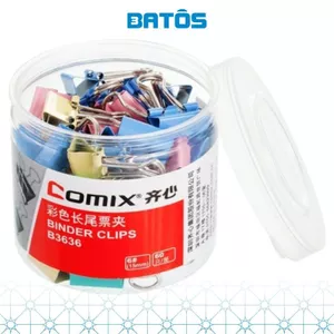 Kẹp sắt màu Comix/ Batos kích thước tùy chọn 15-19-25-32-41-51mm.