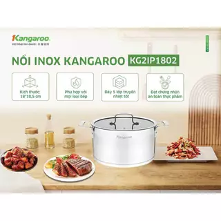 Nồi inox 18cm cao cấp Kangaroo KG2IP1802