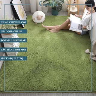 Thảm TRÒN trải sàn phòng khách Lông CỪU | Màu Xanh rêu 100cm
