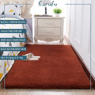Thảm TRÒN trải sàn phòng khách Lông CỪU | Màu Nâu 120cm