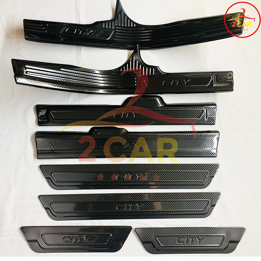 Ốp bậc cửa, nẹp bước chân CARBON xe Honda City 2015 - 2024, 2025 vân CACBON cao cấp