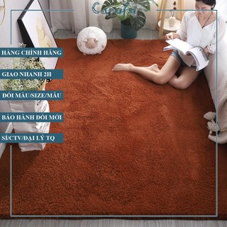 Thảm TRÒN trải sàn phòng khách Lông CỪU | Màu Nâu 120cm