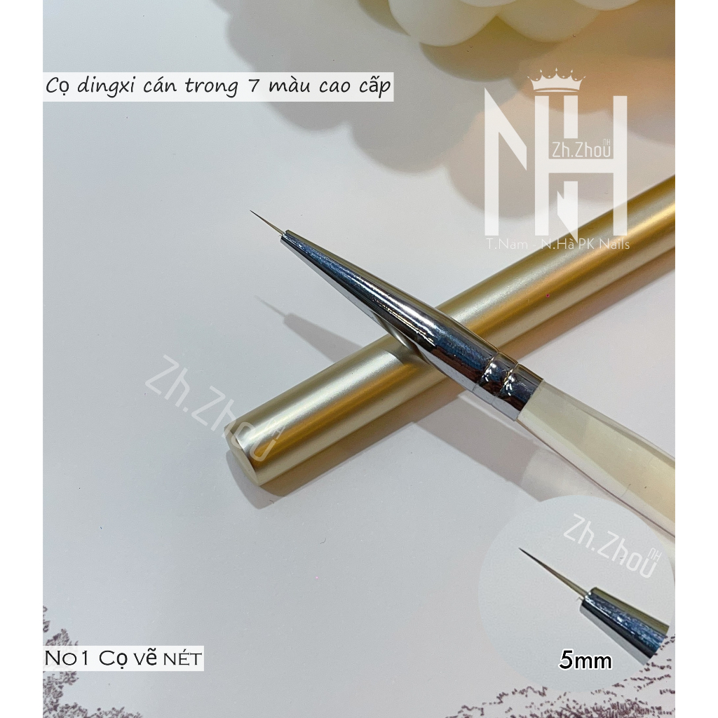 cọ cán trong bảy màu ,Cọ nét , cọ bản, cọ ombre, cọ đắp gel vuông dingxi thân cọ bảy màu trong