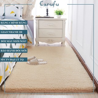 Thảm lông trải sàn phòng khách màu Lạc Đà 200x160cm | lông CỪU xoăn