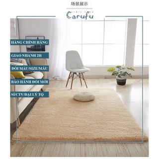 Thảm lông trải sàn phòng khách màu Lạc Đà 200x160cm | lông CỪU xoăn
