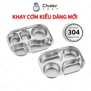 Khay cơm inox 304 cho bé loại tốt 4/5 ngăn sâu lòng chất liệu an toàn cho sức khỏe，khay đựng cơm chia ngăn giữ nhiệt
