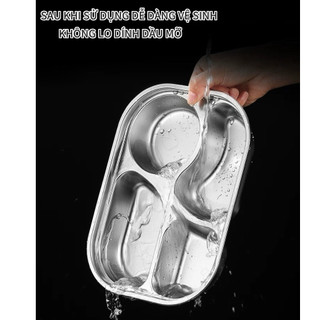 Khay cơm inox 304 cho bé loại tốt 4/5 ngăn sâu lòng chất liệu an toàn cho sức khỏe，khay đựng cơm chia ngăn giữ nhiệt