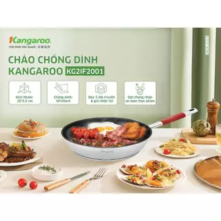 Chảo inox 20cm chống dính đáy từ Kangaroo KG2IF2001