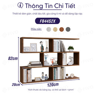 Kệ Sách Gỗ Treo Tường FIVO FB44 Đa Năng, Thiết Kế Âm Tường, Chất Liệu Gỗ Dày Chống Ẩm, Dễ Dàng Lắp Ráp