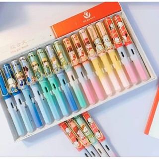 Bút máy học sinh 856 ngòi kim tinh có đầu tẩy xóa được Bút mực học sinh tiểu học ngòi êm trơn
