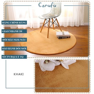 Thảm tròn trải sàn phòng ngủ màu KhaKi size 120cm | Nhung NỈ | lông ngắn một màu