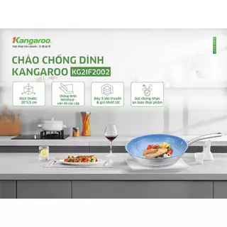 Chảo inox 20cm chống dính đáy từ Kangaroo KG2IF2002