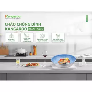 Chảo inox 24cm chống dính đáy từ Kangaroo KG2IF2402