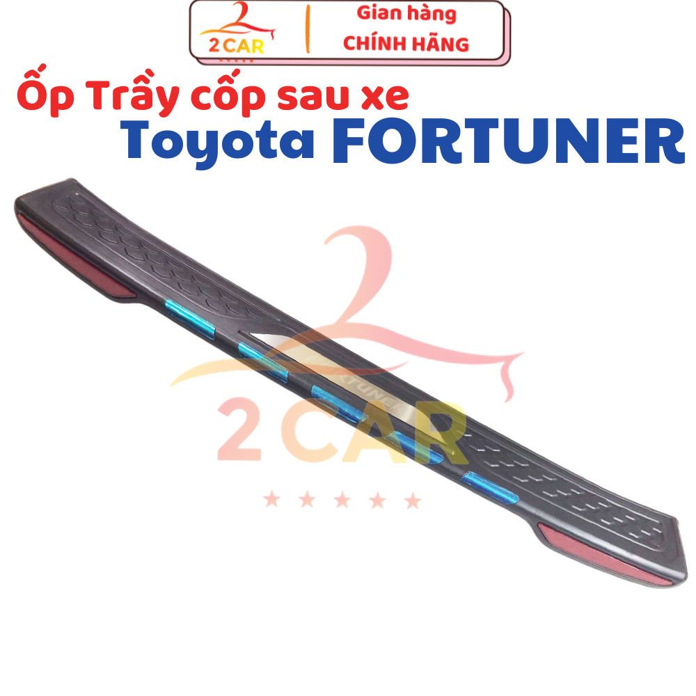 Ốp Chống Trầy Cốp Ngoài Xe Fortuner 2012- 2017- 2021, 2022, 2023, 2024 loại nhựa 3D có đèn phản quang