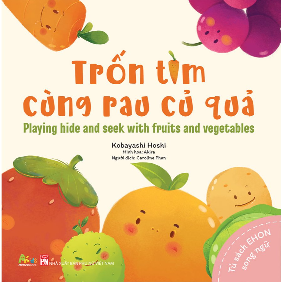 Sách - Bộ 4 Cuốn Sách Ehon Trốn Tìm Song Ngữ Cho Bé: Trốn Tìm Cùng Động Vật - Rau Củ Quả - Hình Khối Vui Vẻ - Hòa Tan