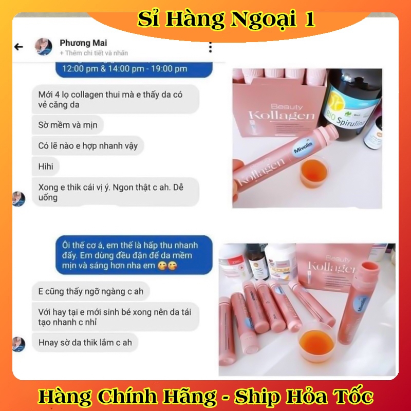 [HÀNG NỘI ĐỊA ĐỨC] - NƯỚC UỐNG COLLAGEN VÀ HYALURON MIVOLIS – 500ML (20 ỐNG x 25ML)