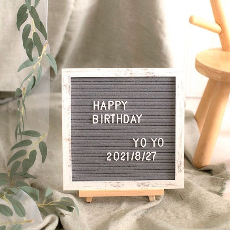 Bảng Gỗ Size 25x25cm Kèm Chữ, Số , Kí Tự Trang Trí Sinh Nhật , Trang Trí Nhà Cửa