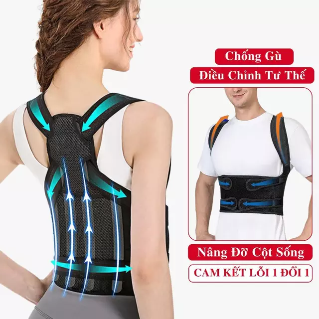 Đai Chống Gù Lưng Andego Hỗ Trợ Tập Luyện Lỗi 1 Đổi 1, Đai Định Hình Thẳng Lưng Chống Gù Mã FIT PRO