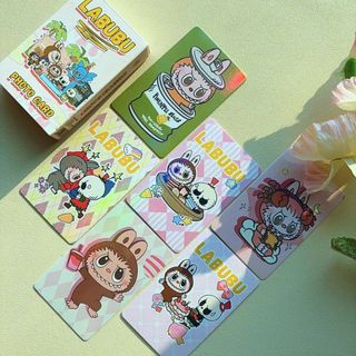 Card Labubu Hộp Thẻ Hình Lomo Hologram 50 Tấm Bo Góc Hoạt Hình Cute Timo QT68