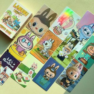 Card Labubu Hộp Thẻ Hình Lomo Hologram 50 Tấm Bo Góc Hoạt Hình Cute Timo QT68