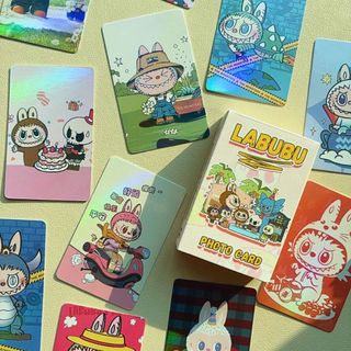 Card Labubu Hộp Thẻ Hình Lomo Hologram 50 Tấm Bo Góc Hoạt Hình Cute Timo QT68