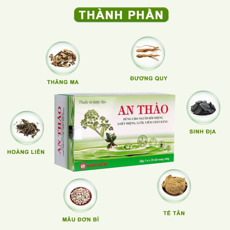 Ảnh Viên Uống Thảo Dược An Thảo Hỗ Trợ Giảm Nhiệt Miệng, Thanh Vị, Giải Độc, Tiêu Viêm Hộp 50 Viên AT1 2