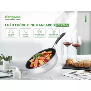 Chảo inox 20cm chống dính sâu lòng đáy từ Kangaroo KG2IF2004
