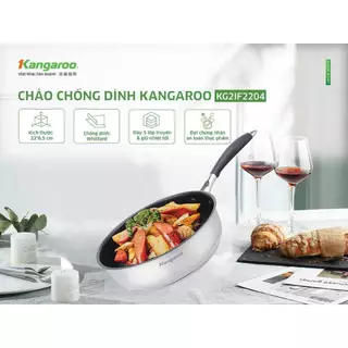 Chảo inox 22cm chống dính sâu lòng đáy từ Kangaroo KG2IF2204