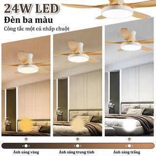 【COD】Quạt trần phòng khách Gogeou đèn quạt 5 cánh trần phòng khách 52inch cổ ngắn đèn quạt trần